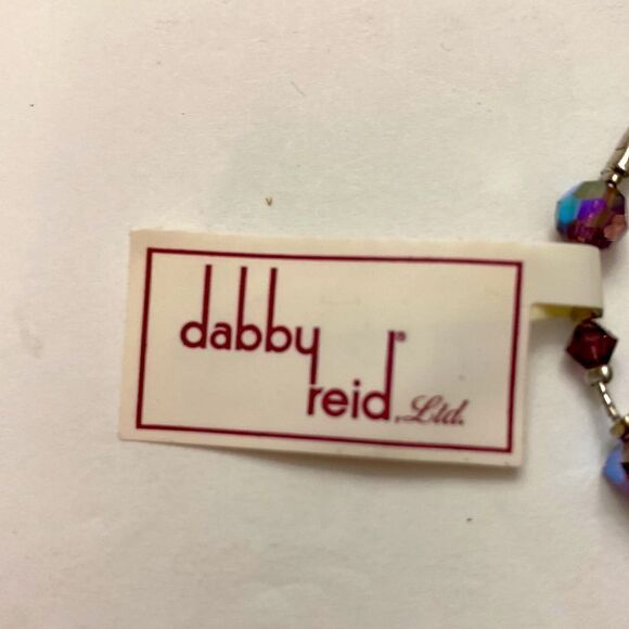 Dabby reid mauve iridescent geometric shapes crystal bracelet silver color chain - Picture 3 of 3